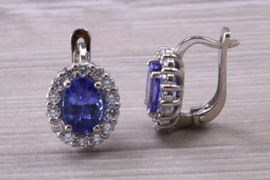 Two carat Tanzanite and Diamond set Earrings