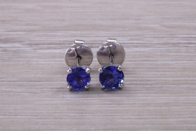 One carat AAA grade Tanzanite Stud Earrings