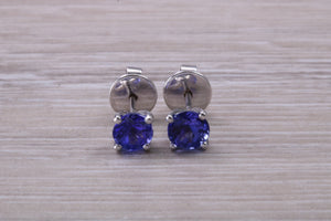 One carat AAA grade Tanzanite Stud Earrings