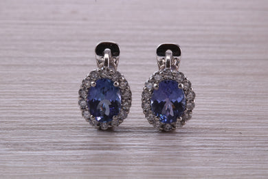 Beautiful Blue Sapphire and Diamond set Earrings