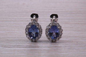 Beautiful Blue Sapphire and Diamond set Earrings