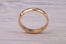 Load image into Gallery viewer, 3 mm Wide 22ct Yellow Gold Traditional D Profile Wedding Band