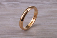 Load image into Gallery viewer, 3 mm Wide 22ct Yellow Gold Traditional D Profile Wedding Band