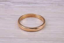 Load image into Gallery viewer, 3 mm Wide 22ct Yellow Gold Traditional D Profile Wedding Band
