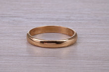 Load image into Gallery viewer, 3 mm Wide 22ct Yellow Gold Traditional D Profile Wedding Band