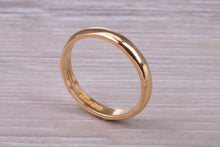 Load image into Gallery viewer, 3 mm Wide 22ct Yellow Gold Traditional D Profile Wedding Band