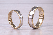 Load image into Gallery viewer, Matching Bridal His and Hers 18ct White and Yellow Gold Wedding Band