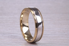 Load image into Gallery viewer, 6 mm Wide 18ct White and Yellow Gold Wedding Band