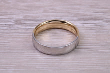 Load image into Gallery viewer, Half Platinum and Half 18ct Yellow Gold 5 mm wide Court Profile Band