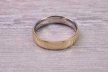 Load image into Gallery viewer, Half Platinum and Half 18ct Yellow Gold 5 mm wide Court Profile Band