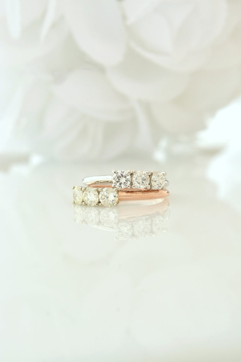 Diamond trilogy ring