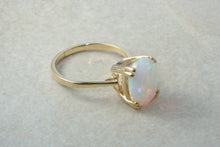Load image into Gallery viewer, Large Very Fiery Ethiopian Opal set Yellow Gold Ring