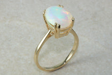 Load image into Gallery viewer, Large Very Fiery Ethiopian Opal set Yellow Gold Ring