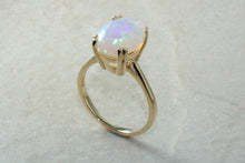 Load image into Gallery viewer, Large Very Fiery Ethiopian Opal set Yellow Gold Ring