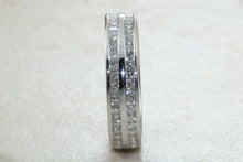 Load image into Gallery viewer, Very Dressy Band Full Circle set with Two Rows of Square Diamonds