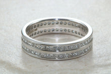 Load image into Gallery viewer, Very Dressy Band Full Circle set with Two Rows of Square Diamonds
