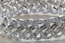 Load image into Gallery viewer, Very Dressy 10 carat Diamond set White Gold Hinged Bangle