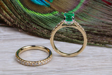 Load image into Gallery viewer, Emerald and Diamond Bridal Rings Set