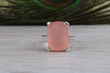 Load image into Gallery viewer, Large 14 carat Pink Chalcedony set White Gold Ring