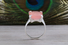 Load image into Gallery viewer, Large 14 carat Pink Chalcedony set White Gold Ring