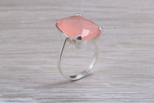 Load image into Gallery viewer, Large 14 carat Pink Chalcedony set White Gold Ring