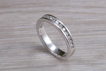Load image into Gallery viewer, Half carat Round cut Diamonds Chanel set Ring, Available in your Choice of Precious Metals