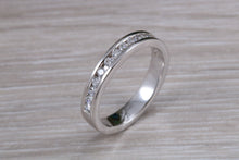 Load image into Gallery viewer, Half carat Round cut Diamonds Chanel set Ring, Available in your Choice of Precious Metals