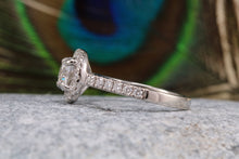 Load image into Gallery viewer, One carat Moissanite Diamond and Natural Diamonds set Halo Ring
