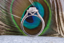 Load image into Gallery viewer, One carat Moissanite Diamond and Natural Diamonds set Halo Ring