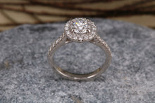 Load image into Gallery viewer, One carat Moissanite Diamond and Natural Diamonds set Halo Ring