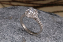Load image into Gallery viewer, One carat Moissanite Diamond and Natural Diamonds set Halo Ring