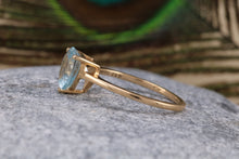 Load image into Gallery viewer, Heart Shape Sky Blue Topaz set Yellow Gold Ring