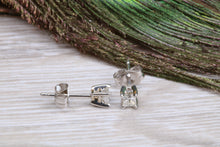 Load image into Gallery viewer, Simple and Petite Princess cut Diamond Solitaire Stud Earrings
