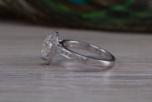 Load image into Gallery viewer, Gorgeouse One carat Pear cut Moissnaite Diamond with Natural Diamonds set Ring