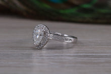 Load image into Gallery viewer, Gorgeouse One carat Pear cut Moissnaite Diamond with Natural Diamonds set Ring