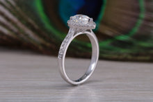 Load image into Gallery viewer, Gorgeouse One carat Pear cut Moissnaite Diamond with Natural Diamonds set Ring