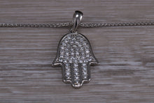 Load image into Gallery viewer, 1.25 carats Diamond set Hamsa Necklace in Platinum