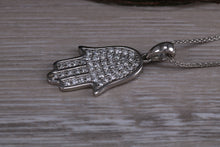 Load image into Gallery viewer, 1.25 carats Diamond set Hamsa Necklace in Platinum