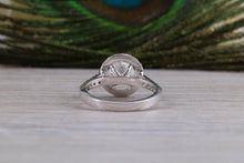 Load image into Gallery viewer, Stunning One carat Moissanite Diamond Halo set with Natural Diamonds Ring in Platinum
