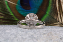 Load image into Gallery viewer, One carat Moissanite Diamond and Natural Diamonds set Halo Ring