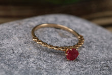 Load image into Gallery viewer, Dainty set of Three Tanzanite, Ruby and Emerald set Rings