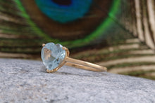 Load image into Gallery viewer, Heart Shape Sky Blue Topaz set Yellow Gold Ring