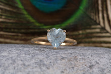 Load image into Gallery viewer, Heart Shape Sky Blue Topaz set Yellow Gold Ring