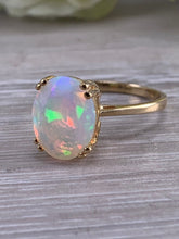 Load image into Gallery viewer, Large Very Fiery Ethiopian Opal set Yellow Gold Ring