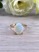 Load image into Gallery viewer, Large Very Fiery Ethiopian Opal set Yellow Gold Ring