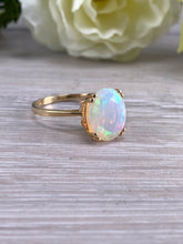 Load image into Gallery viewer, Large Very Fiery Ethiopian Opal set Yellow Gold Ring