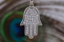 Load image into Gallery viewer, 1.25 carats Diamond set Hamsa Necklace in Platinum