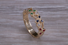 Load image into Gallery viewer, Multi Gemstone Floral Designed Yellow Gold Ring