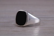 Load image into Gallery viewer, Black Onyx set Sterling Silver Signet Ring