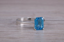 Load image into Gallery viewer, Swiss Blue Topaz set White Gold Ring